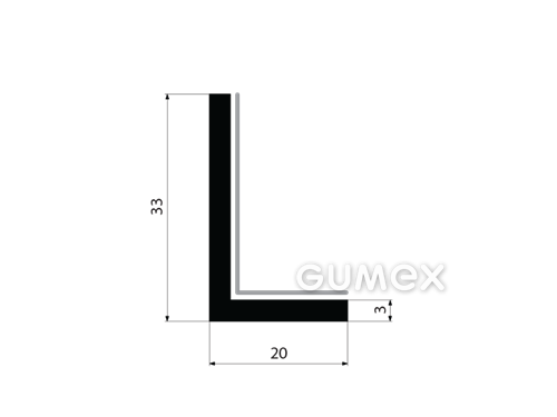 GUMMIPROFILE "L" MIT SAMTSTREIFEN